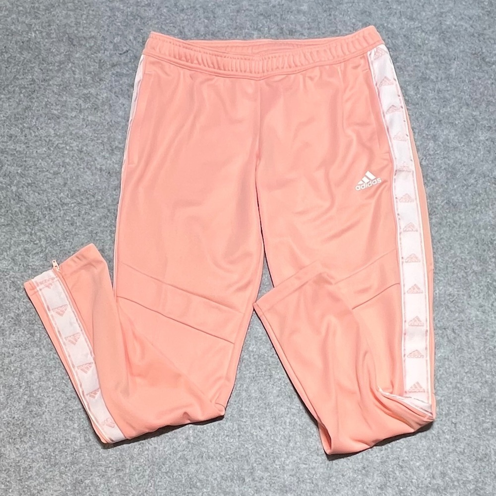 Adidas Climacool Track Pants Peach Coral Logo Tape‎ Ankle Zip Womens Medium